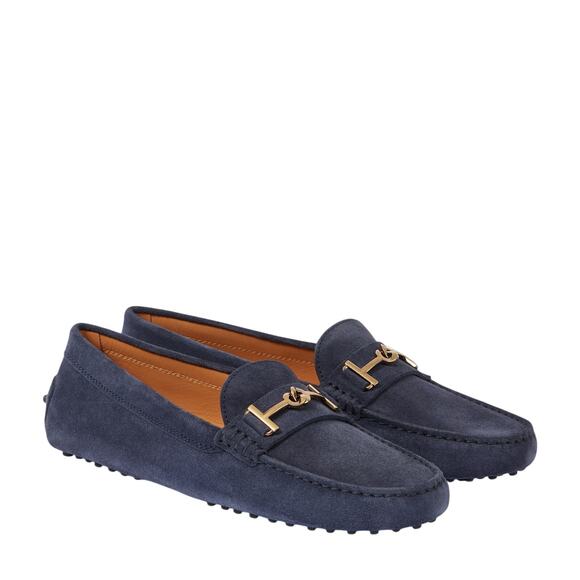 Tod's Gommino 'Driving' Blue Suede Shoes Size 6 - Picture 1 of 6